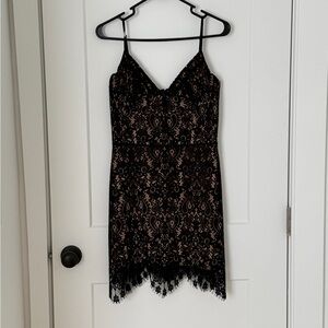 For Love & Lemons Black Lace Bustier Mini Dress